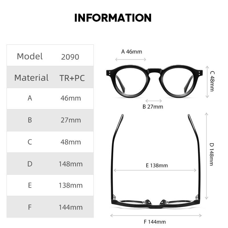 Retro Small Round Anti Blue Light Photochromic Glasses For Men Women High Quality Acetate Brand Design Glasses Frame