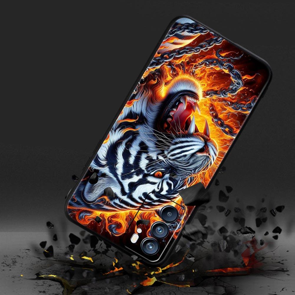 Phone Case Cover For Oppo A17 A31 A54 A57 A78 A79 Find X5 X6 Reno 7 8 10 11 12 13 F Pro 5G Soft TPU Shell Cartoon Tiger Pattern