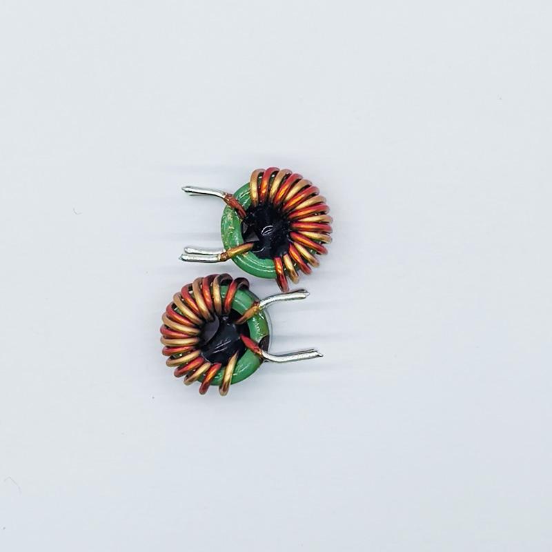 Toroidal Common Mode Inductor, T13*8*5, 1.0 Red Enamel Wire, 8 Turns, 500uH, 8A, Ferrite Core Vertical Coil.