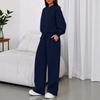 Women's Crewneck Hoodie Wide Leg Pants 2 Piece Sport Suit for Casual Daily Wear