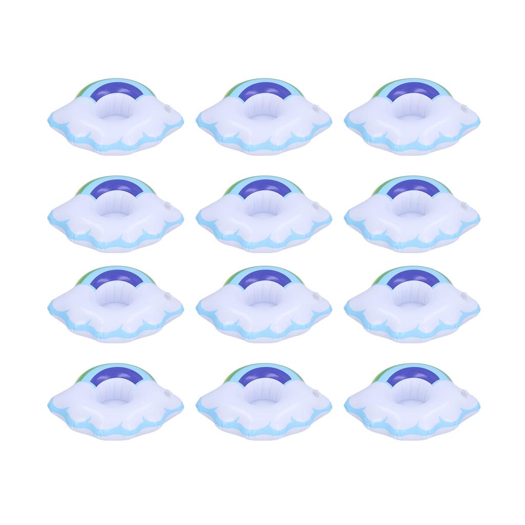 12Pcs Colorful Cloud Inflatable Coasters Floats Cup Holders Children Toy for Summer Pool
