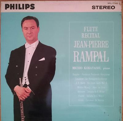 LP Record JEANPIERRE RAMPAL MICHIO KOBAYASH  Flute Recital SFL7760 PHILIPS 1964 Japan Classical Used