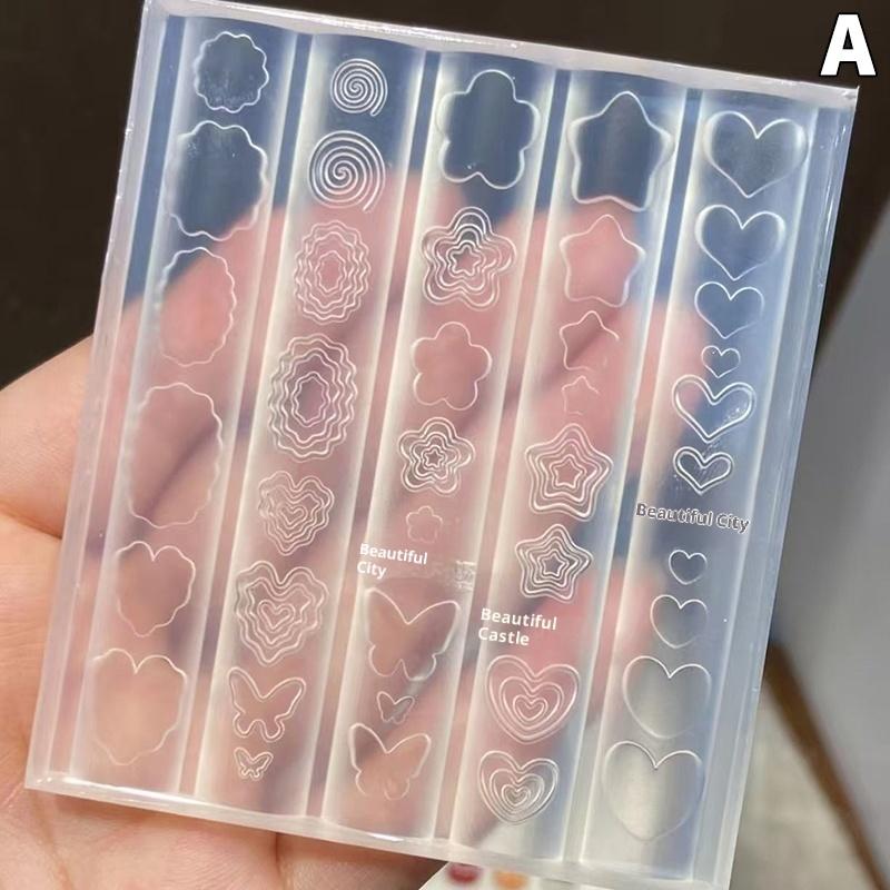 

1Pcs Butterfly Photo Frame 3D Acrylic Mold Wing Nail Art Decorations Silicone Decorated Heart Star Nail Art Templates Nails Mold A