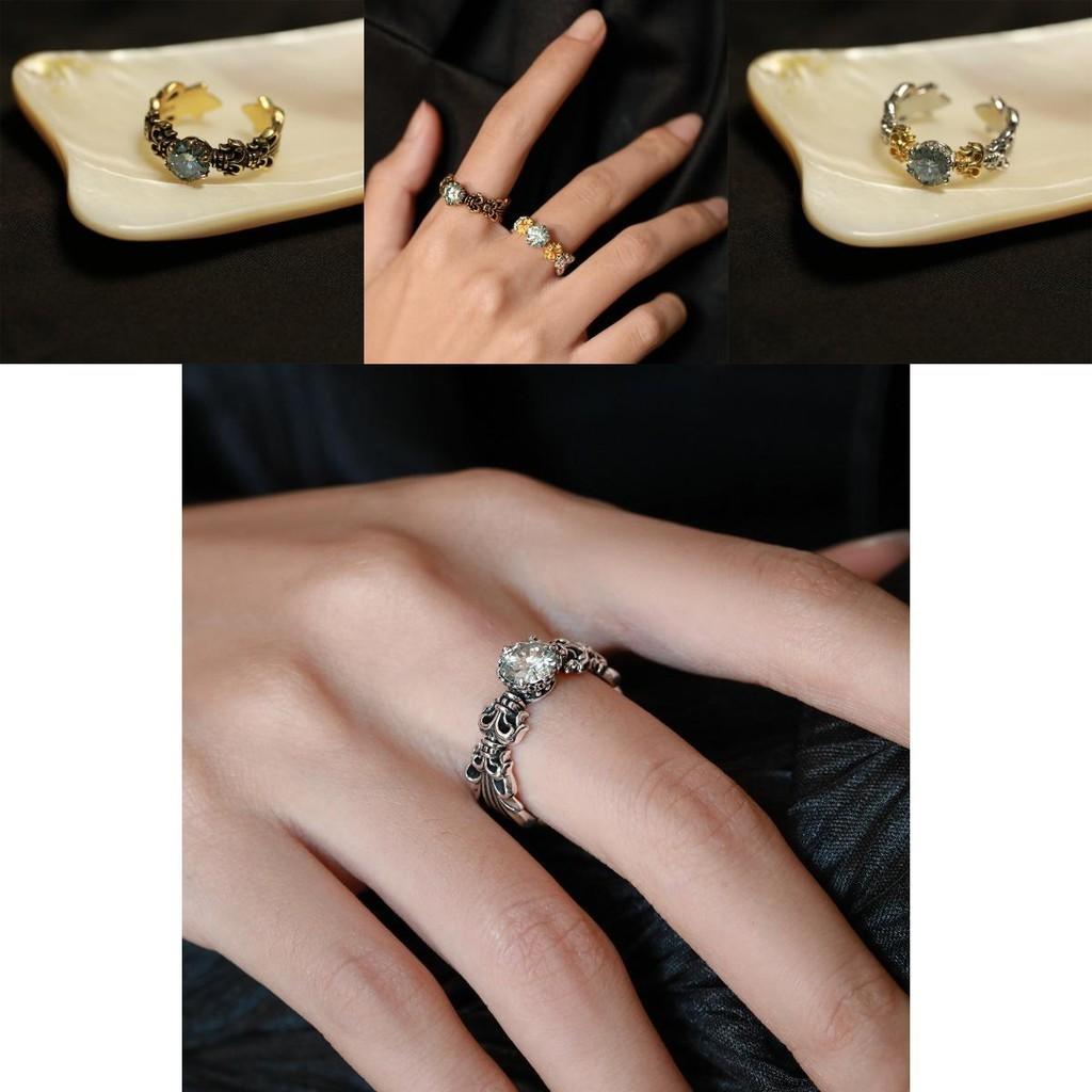 Unique And Trendy Iris Blue Moissanite Ring For Women Stylish Vintage Adjustable Design