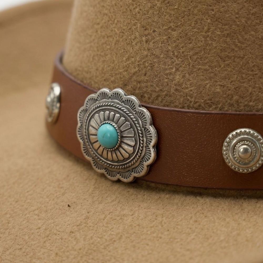Ethnic Style Jazz Hat Solid Color Vintage Cowgirl Hat Fashion Western Cowboy Hat for Men And Women