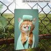 2D Flat Orange Tabby Cat Brushing Teeth Metal Sign - Funny Bathroom Wall Decor Durable Aluminum Material Bathroom & Powder Room Wall, Kids' Bathroom
