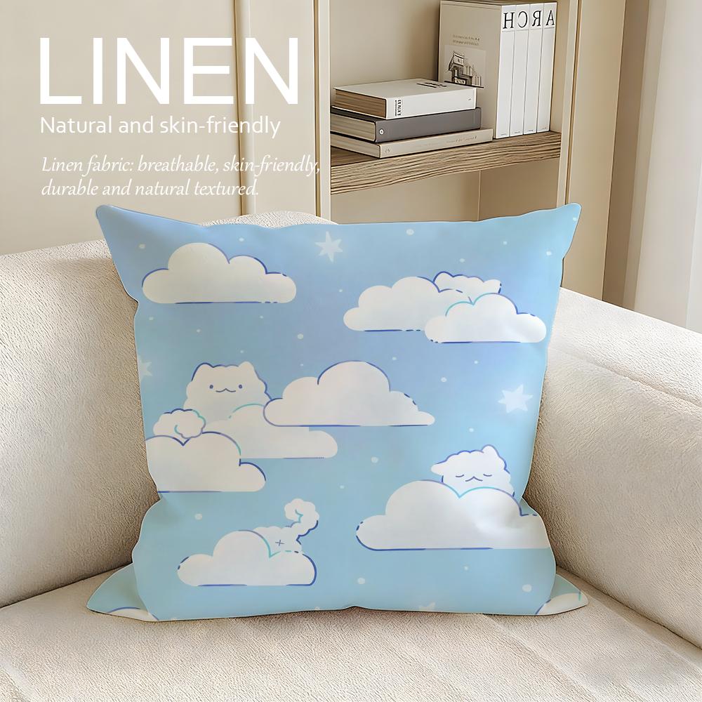 

Art Cloud Pattern Cushion Cover Linen Decorative Pillowcase Set Pcs x x x Breathable Washable Sofa Cushion Cover 30X30cm