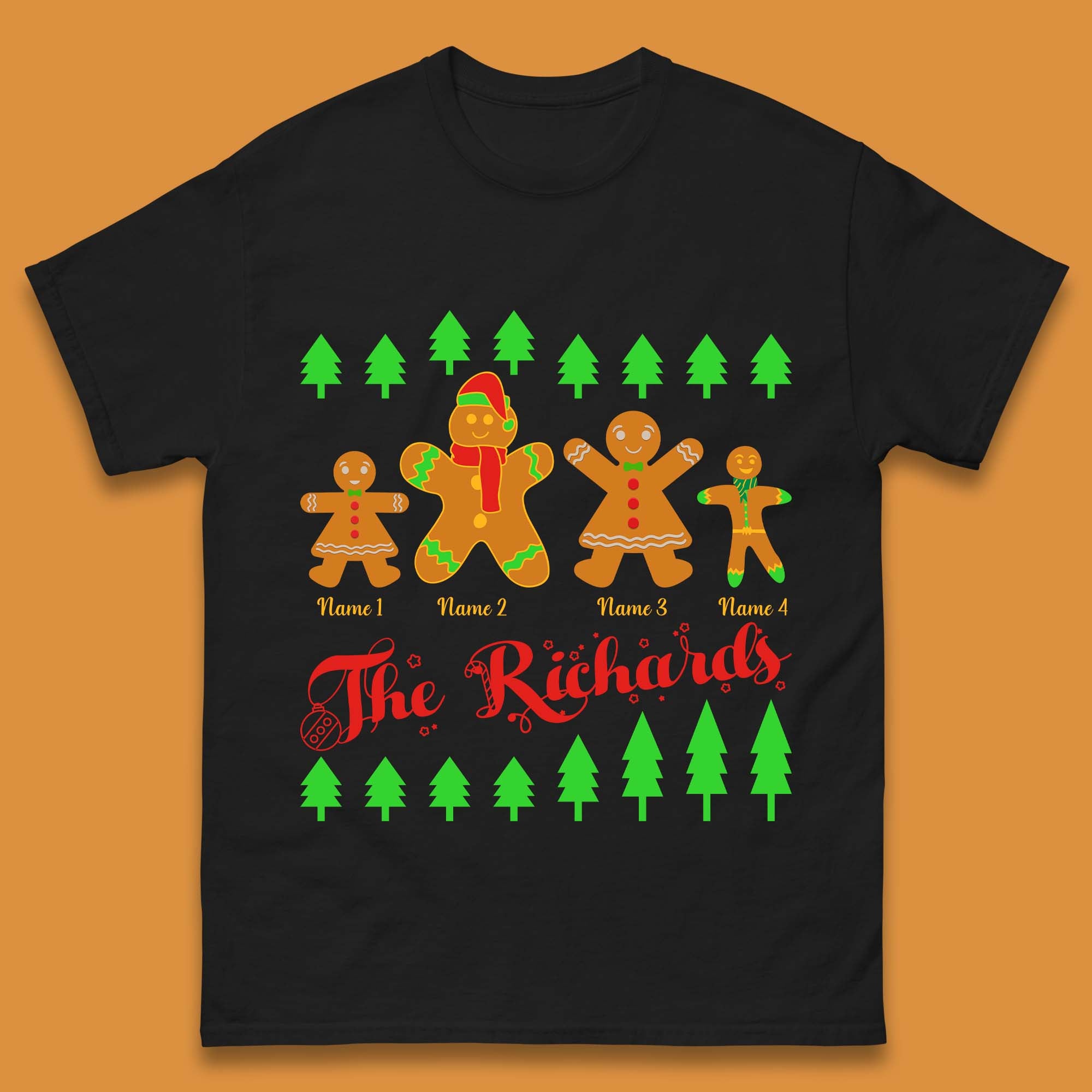 The Gingerbread Family Christmas Mens T-Shirt 2XL