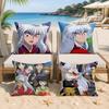 IInuyasha COOL Cartoon Cushion Cover Silky Short Plush Invisible Zipper Dustproof Sofa Pillow Case For Home Decor