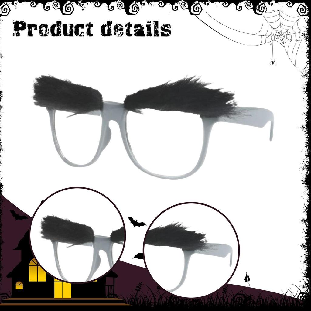 Halloween Glasses with Eeybrow for Birthday,Carnival,Family Events, Role Play