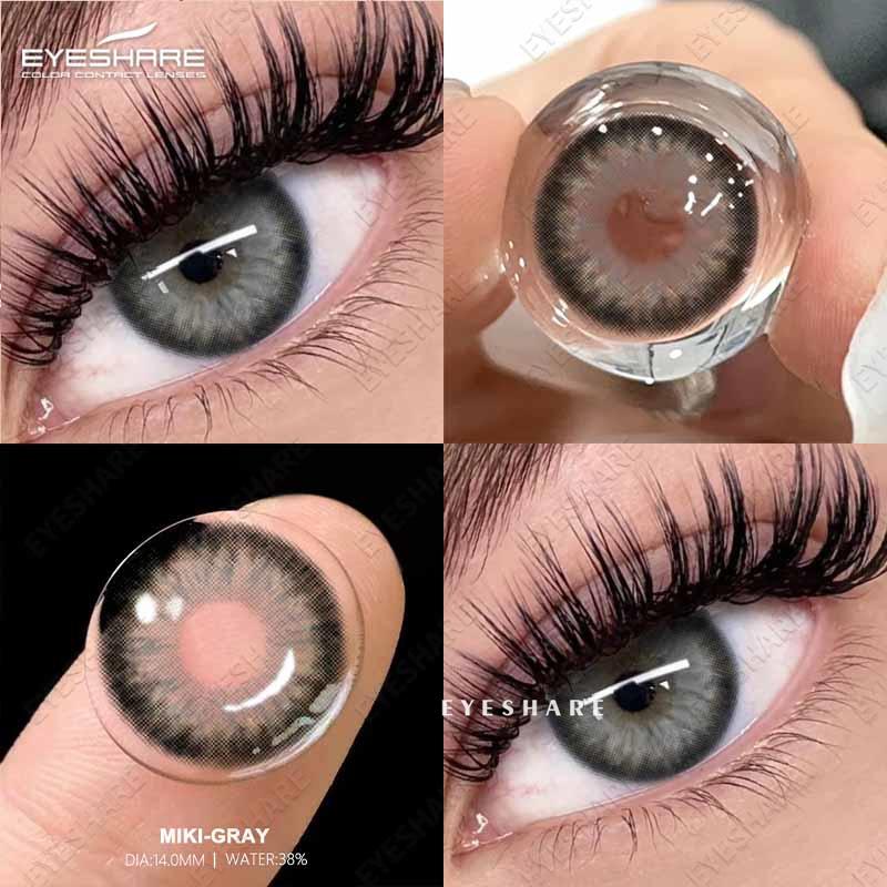 Eyeshare Color Contact Lenses Brown Fresh Annual Disposable Lenses Green Comfortable Natural Contact Lenses Colored Soft Lenses for Eyes 1 Pair