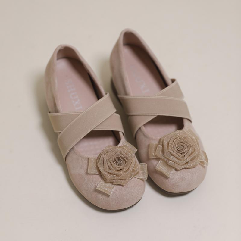 Fashion New French Marie Jean Cross-strap Ballet Shoes for Women with a Fashionable and Comfortable Insole Height Increase