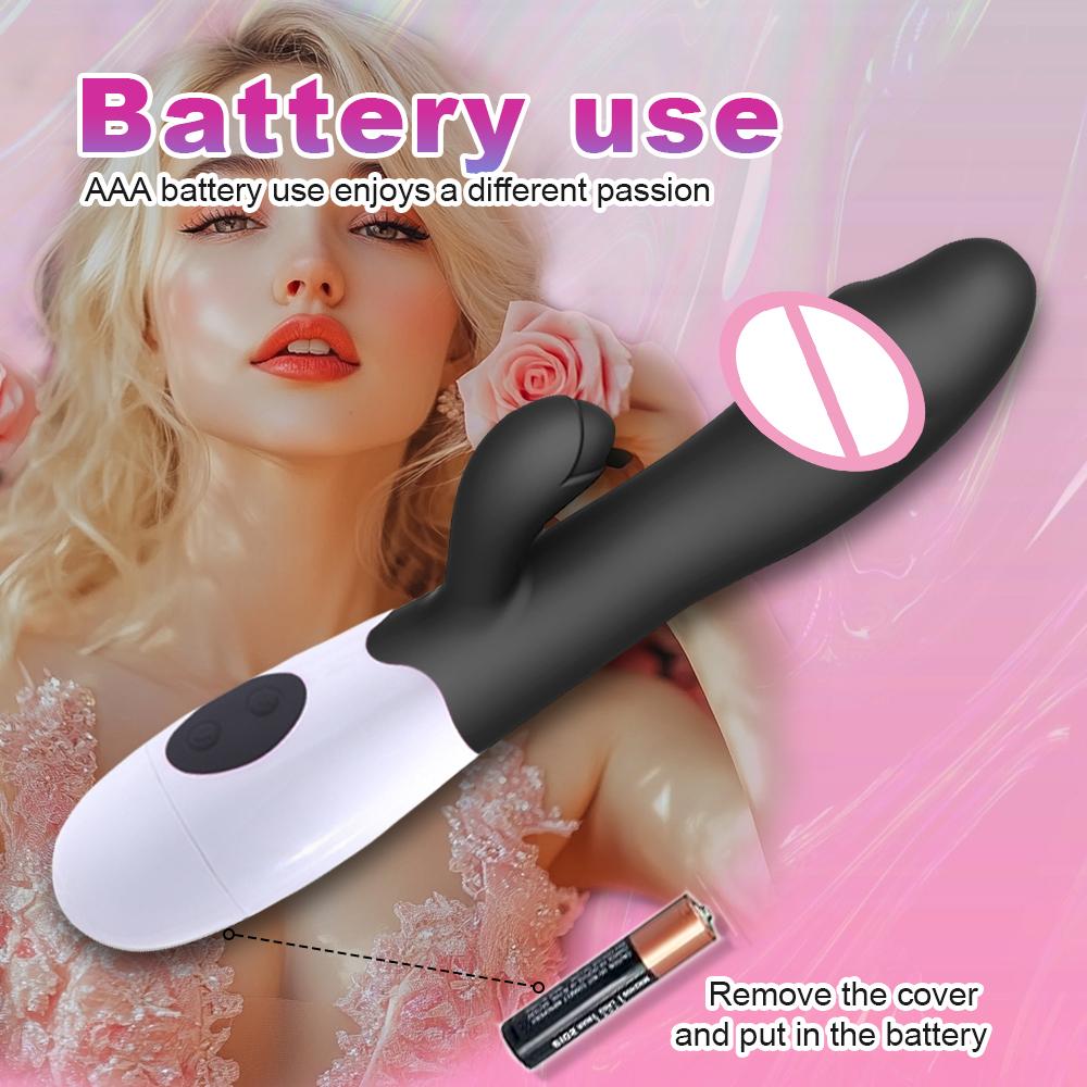 Rabbit Vibrator for Women Vagina G-Spot Vibrator Clit Nipples Stimulator Female Masturbation Battery Powered Sex Toys for Women