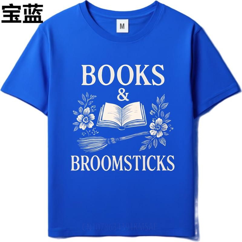 fashion tshirt Street Wear Boys O Neck tshirt Books And Broomsticks With Flowers Comfort Unisex tops Minimalist teeshirt