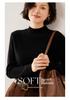 European Style Women's Slim-Fit 35% Cashmere Sweater - High-Neck Knit Base Layer for Autumn and Winter