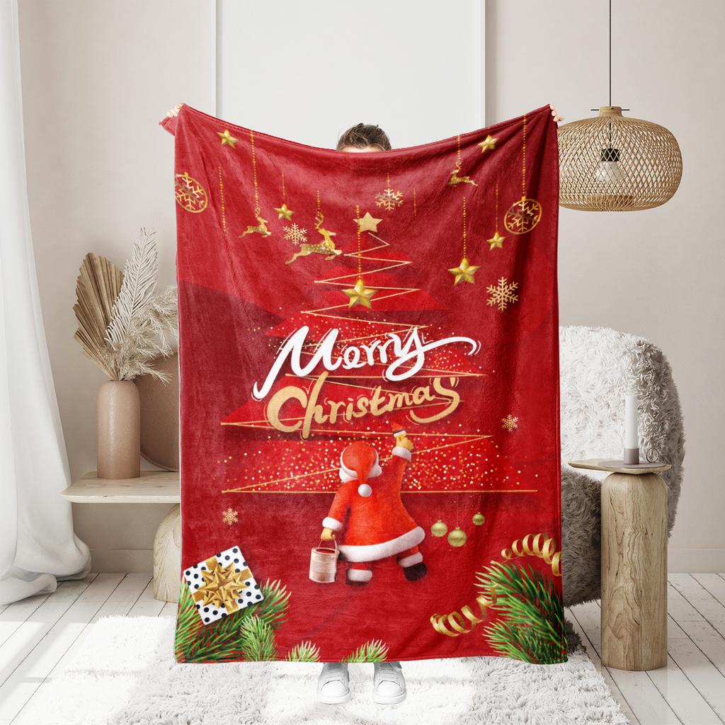 Christmas Series Printed Blanket for Sofa Bed Travel Camping Living Room Office Conditioning Blanket for All Seasons Gifts