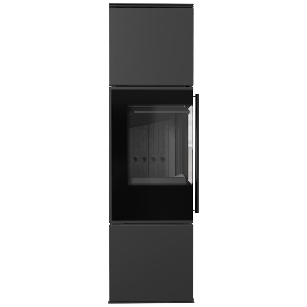 Wood Burning Steel Stove KRATKI REN/M Left Ø 150 7 kW Black Thermotec Self Closing Door