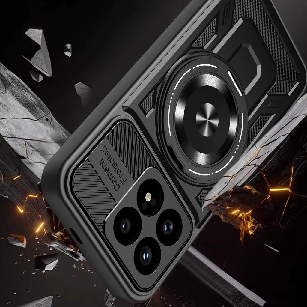 For Xiaomi Poco F8 Pro / Redmi K90 5G Magnetic Case Rotating Kickstand TPU + PC Phone Cover