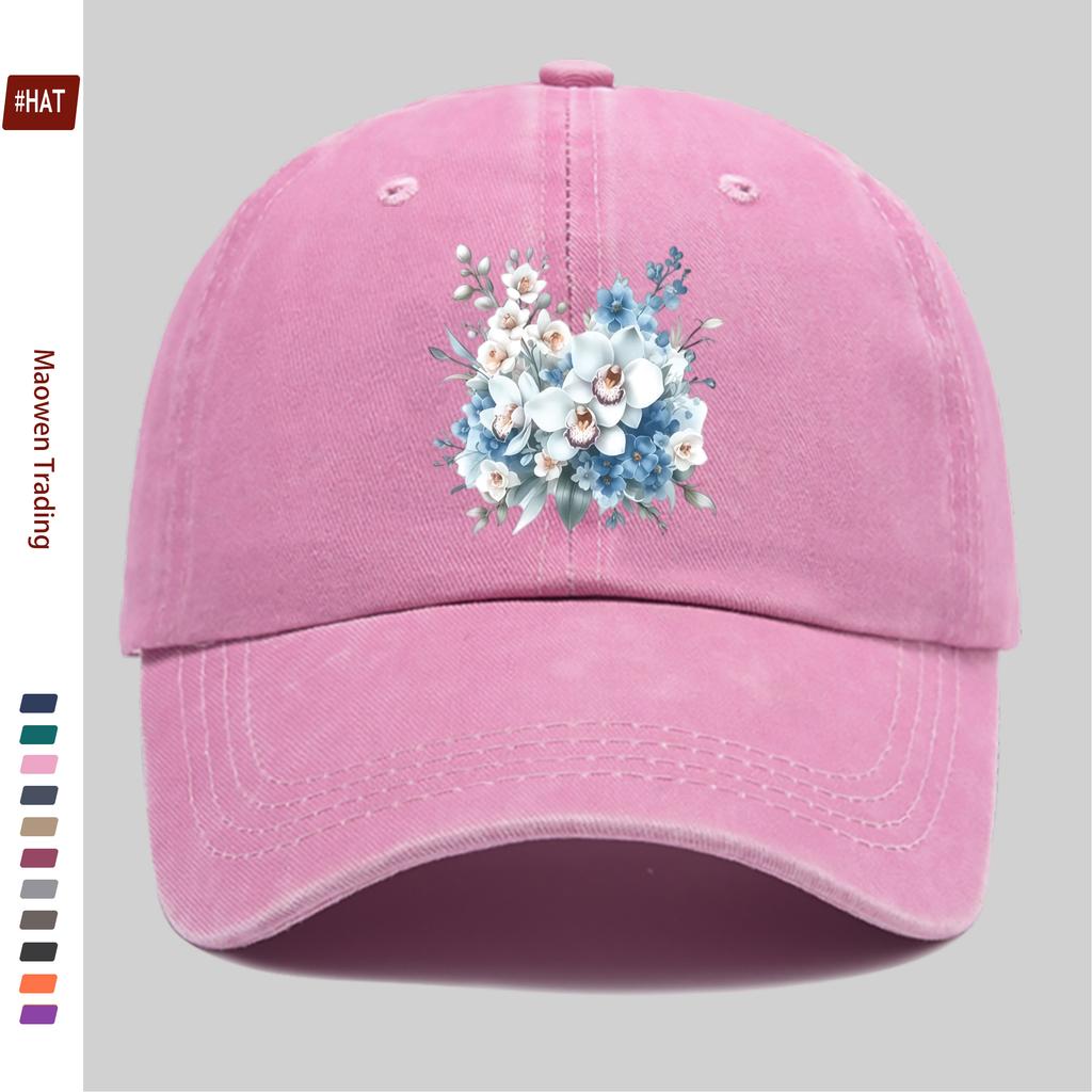 pc Adorned with Soft Floral Pattern Printed Baseball Cap Perfect for Spring Summer Wear Design Decor Hat Comfortable Lightwei