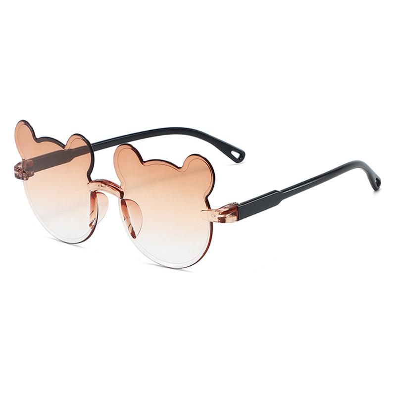1/12 Pairs Cute Bear Shaped Sunglasses for Children  New Fashion Rimless Multi-color Decor Shades Stylish Design Sun Glasses