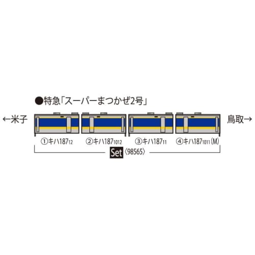 TOMIX N Gauge JR Kiha 187 10 Series Super Matsukaze No. 2 Set 98565 Railway Model Diesel Car