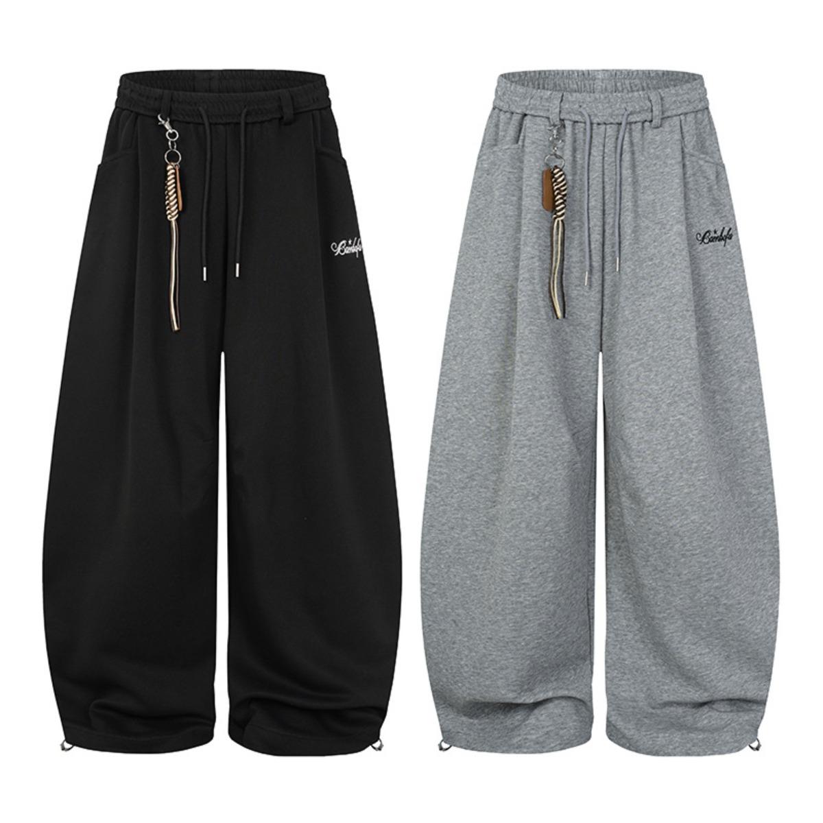 FlowStreet Streetwear Wijde Baggy Trainingsbroek Heren Y2K Vintage Losse Gebogen Pijp Broek Casual Sport Rechter Hip Hop cm