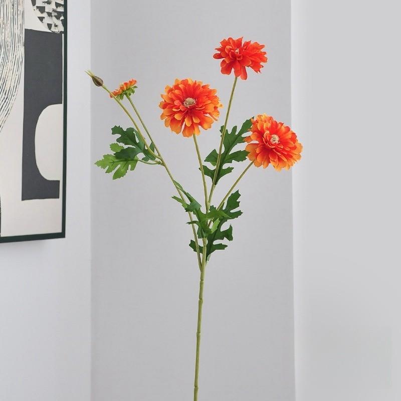 54Cm Long Artificial Flower Hundred Day Chrysanthemum Indoor Home Photography Decoration Floral Art Wedding Celebration