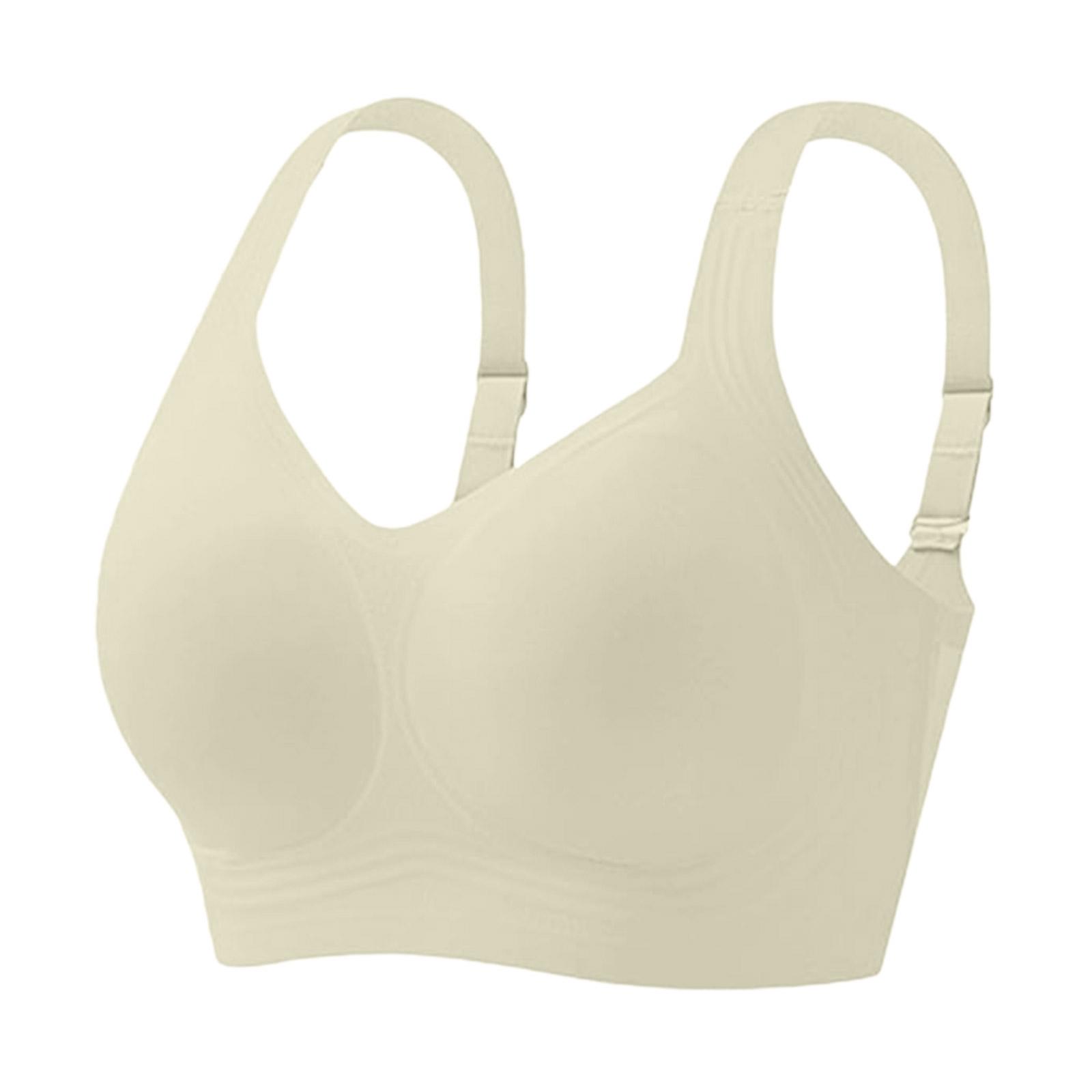 Seamless Wireless Bra for Women V Neck Soft Stretchy Fabric Wide Strap Comfortable Everyday Wear Support M