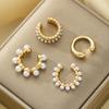iF ME 4pcs Fashion Exaggerated Earring Set for Women Vintage Punk Water Drop Wide Ear Clip Couple Vacation Gift Daily Jewelry
