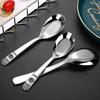 Stainless Steel Spoon Household Tea Soup Serving Spoon Metal Cutlery Dining Spoon Long Handle Chinese Flatware