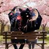 1pc Wolf Flowers Automatic Folding Umbrella 8 Rib Iron Frame, Compact Portable Umbrella Suitable for Travel, Daily Use, Birthday, Women & Men Gift 022