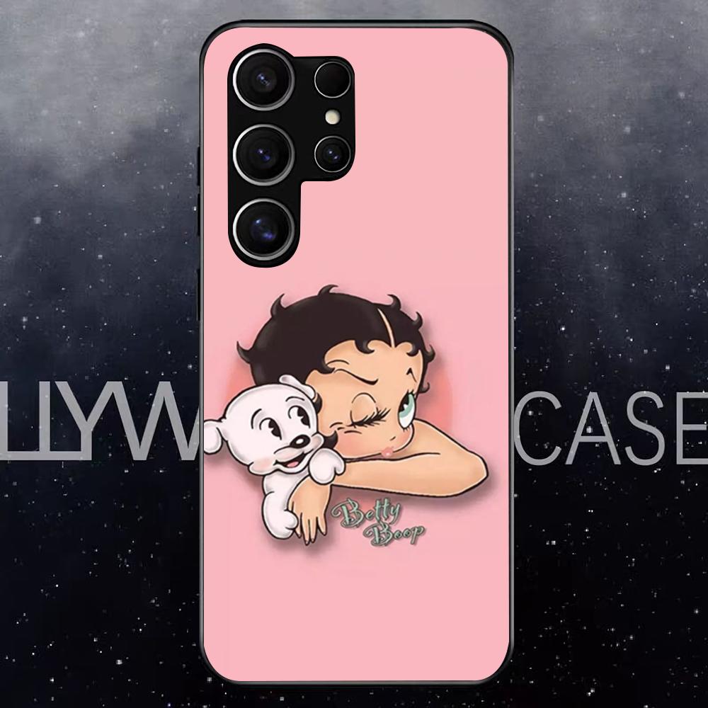 Betty Beautiful B-boop Phone Case For Samsung S25 Edge Ultra S23 S22 S21 S20 Ultra Plus S24 Fe A54 A53 A25 Glass Cover