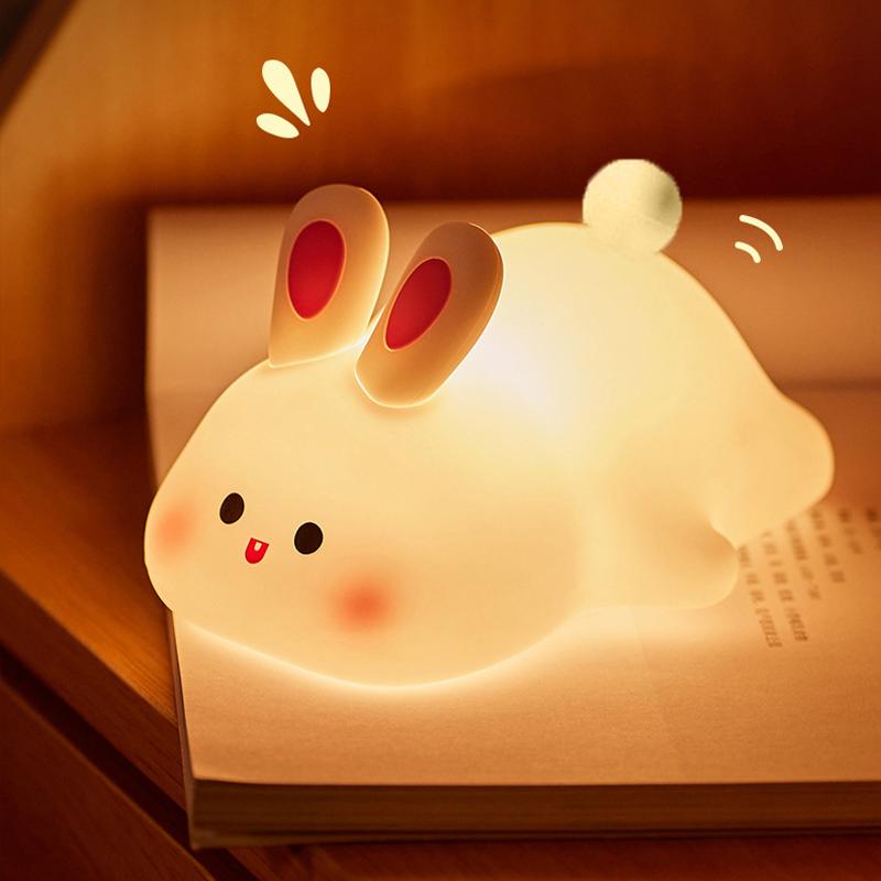 Easter Rabbit Lamp Mini Panda Night Light Cute Bunny Bedside Lamp Cartoon Desktop Ornament 2026 Easter Party Favor Gifts