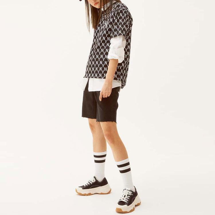 New MLB Drop Shoulder Sleeve T Shirt Unisex Black 31TSM1131-50L