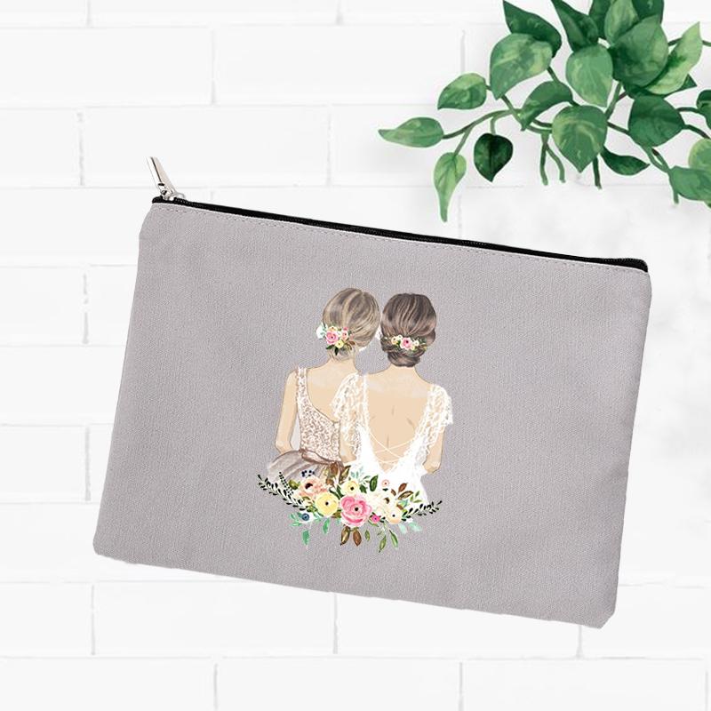 Best Friend Makeup Bag Women Cosmetic Bags Travel Toiletries Organizer Female Storage Make Up Case Purse Wedding Bridesmaid Gift