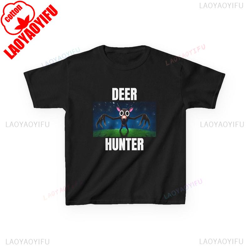 Youth Deer Hunter TShirt 99 Nights in The Forest Parody Tee Graphic T Shirts Vintage Shirt Men Clothing Streetwear Cotton Tees