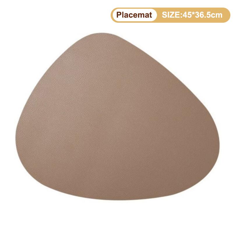 Double-Sided Pu Leather Placemat Teacup Coasters Waterproof And Oil-Proof Table Mats Western Restaurant Heat-Insulating Mats