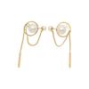 Dior Tribales Brass Resin Round Pearl Earrings Women earrings Gold E0956TRIRS301