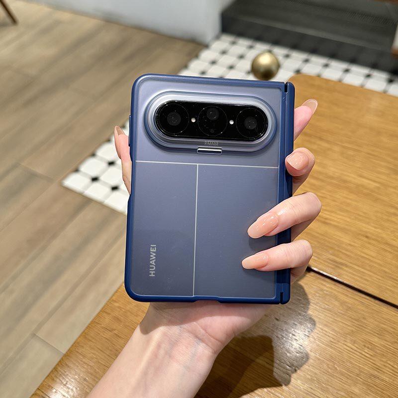 For Huawei Pura X Max Case Matte Transparent  Acrylic Skin Feel Hard Cover Equipped With Central Axis Hinge Protection Shell