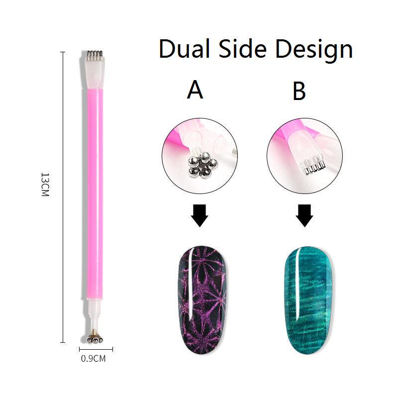 Magnet na malování nehtů UV Cat Eye Magnet Stick Gel lak na nehty Double Head Painting Magic Pen
