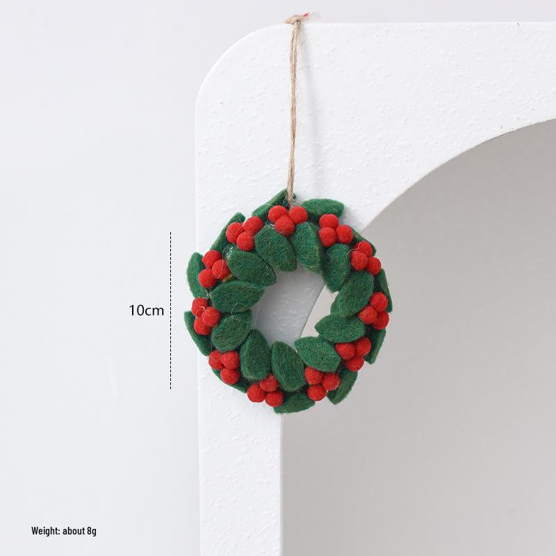 Christmas Felt Flower Wreath Ornament for Tree & Home Decor