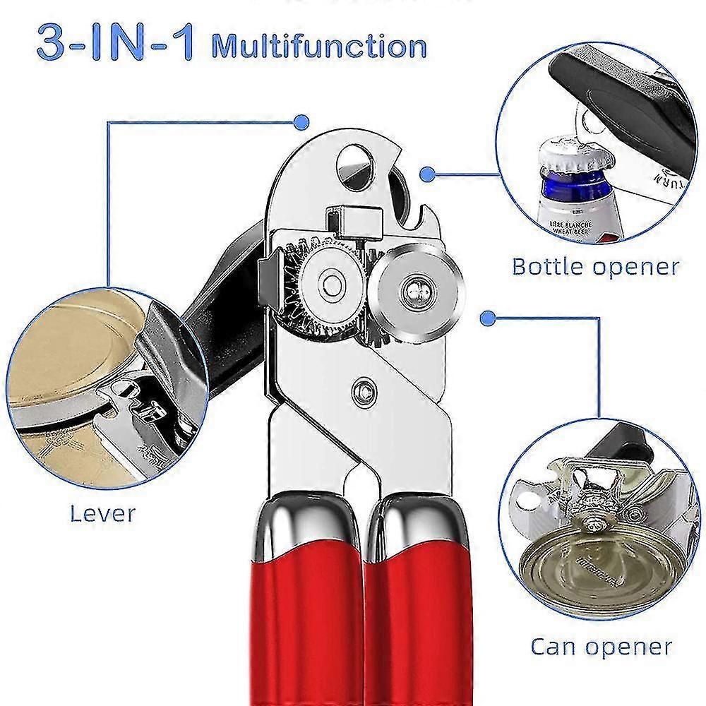 Can Opener, Tin Opener Heavy Duty Manual Can Opener Stainless Steel Jar Openers Handheld Bottle Opener Kit Kitchen Tools For Beer/tin/bottle/c