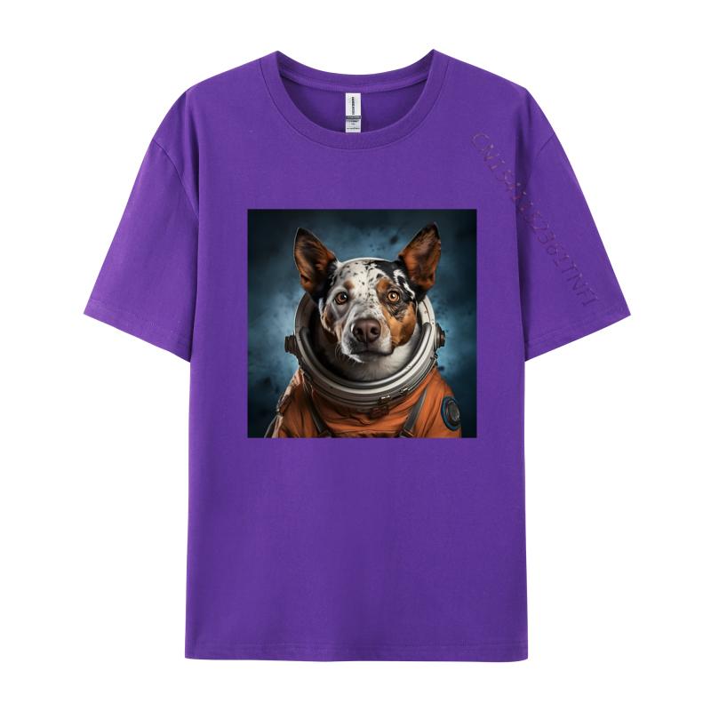 Astro Dog Australian Cattle Dog TShirt Coloful Printed Cotton Tshirts Green And White Graphic T Shirt