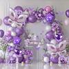 126pcs Purple Butterfly Balloon Set Containing Butterfly Shaped Aluminum Balloons for Birthday, Wedding Decoration.