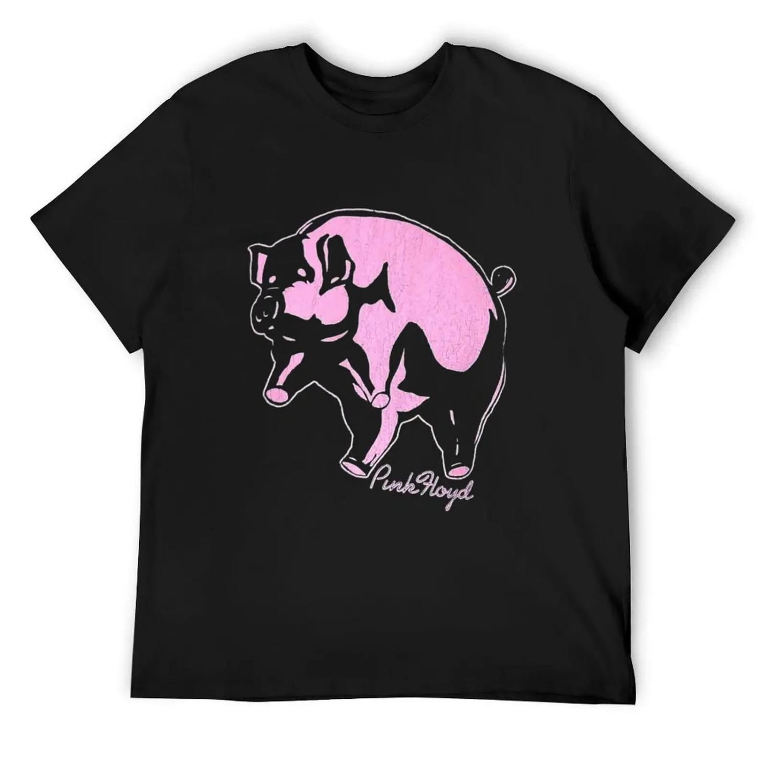 

LOVE ROCK BAND PINK-FLOYD RETRO ANIMALS PIG T-Shirt new edition cotton man t-shirts tees plain black t shirts men XXXXXL чорний