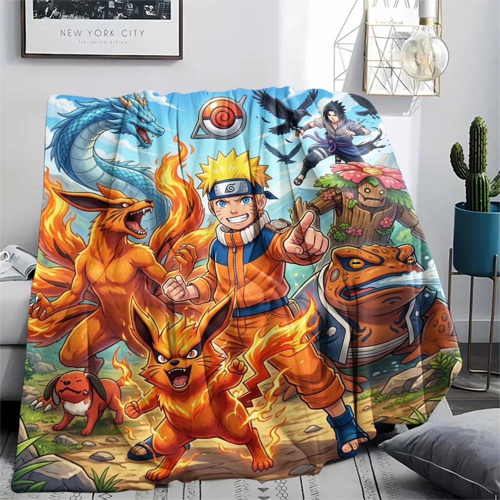 Naruto Print Flannel Blanket, Ultra Soft High Quality All Seasons Warm Throw, Home Decor Cozy Blanket, Perfect Christmas Gift