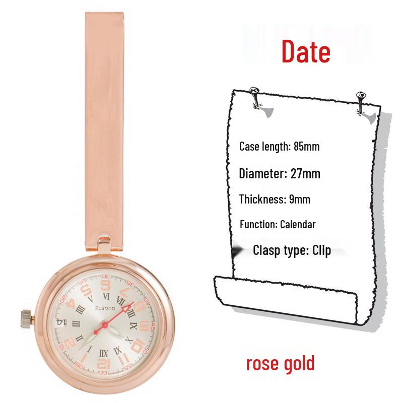 Engraved Women's Nurse Pendant Brooch Watch for Medical Use
