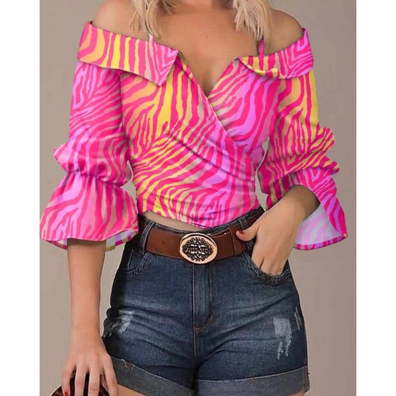 European Style Spring and Summer Fashion Print Off-shoulder Spaghetti Strap 2XL