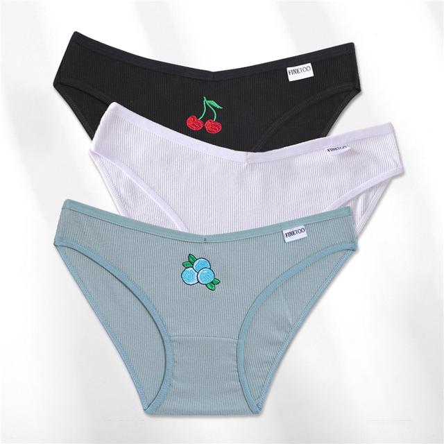 FINETOO Trendy V Waist Panties Women Cotton Briefs M-4XL Plus Size Underwear Female Comfortable Underpants Ladies Panty Lingerie