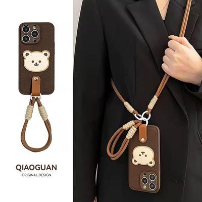 Applicable To IPhone15promax Mobile Phone Case Plush Bear Bracelet 13 Apple 16 Protective Case 14 Luxury